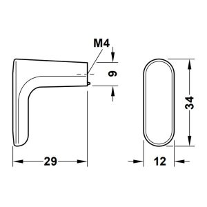 Tay nắm tủ Hafele màu đen mờ 34mm 106.69.151 - 5