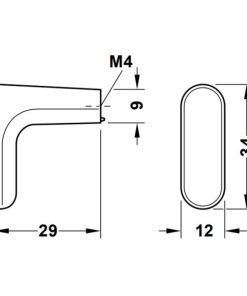 Tay nắm tủ Hafele màu crom bóng 34mm 106.69.152 - 5
