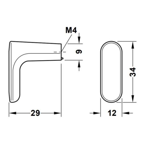 Tay nắm tủ Hafele màu niken mờ 34mm 106.69.150 - 3