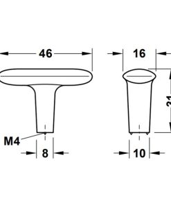 Tay nắm tủ Hafele màu đen mờ 46mm 106.70.120 - 5