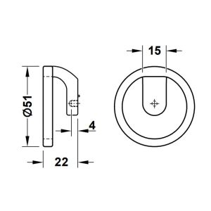 Tay nắm tủ Hafele màu than chì 51mm 106.70.185 - 5