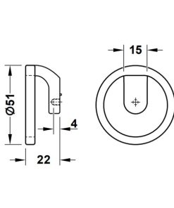 Tay nắm tủ Hafele màu xám kim loại 51mm 106.70.187 - 5