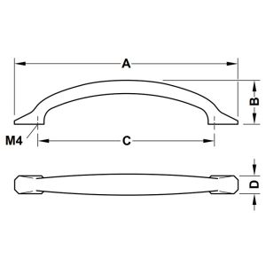 Tay nắm tủ Hafele màu mạ niken mờ 368mm 106.70.153 - 5