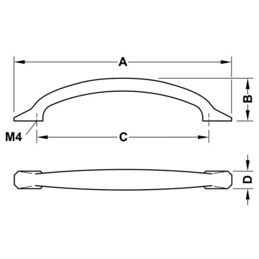Tay nắm tủ Hafele màu mạ niken mờ 368mm 106.70.153 - 3