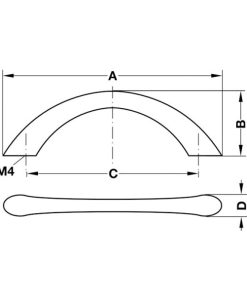 Tay nắm Inox mạ crom mờ Hafele 158mm 155.00.472 - 6 Tay nắm Inox mạ crom mờ Hafele 158mm 155.00.472 - 5