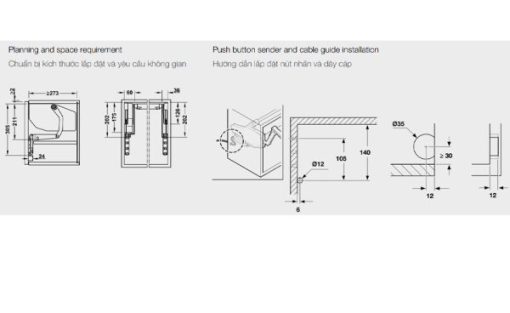Tay nâng điện nắp đậy màu trắng FREE SWING Hafele 372.29.714 - 3