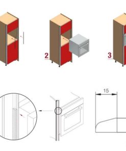 Thanh Gola dọc-phụ kiện bảo vệ lò nướng khi lắp tay nắm dọc giữa và mặt bên Hafele 126.36.217 - 5