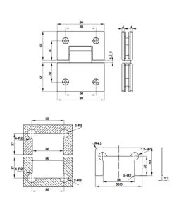 Bản lề kính-kính 180 độ BAUMA 981.77.947 - 5