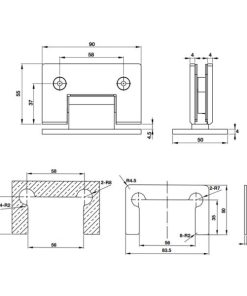 Bản lề kính-tường 90 độ BAUMA 981.77.945 - 6 Bản lề kính-tường 90 độ BAUMA 981.77.945 - 5