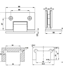 Bản lề kính-tường 90 độ BAUMA 981.77.953 - 5