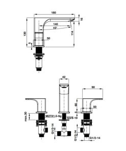 Vòi trộn 3 lỗ REGAL 495.61.125 - 6 Vòi trộn 3 lỗ REGAL 495.61.125 - 5