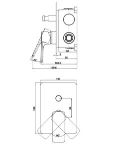 Bộ trộn âm 2 đường nước Kobe chrome 589.15.007 - 6 Bộ trộn âm 2 đường nước Kobe chrome 589.15.007 - 5