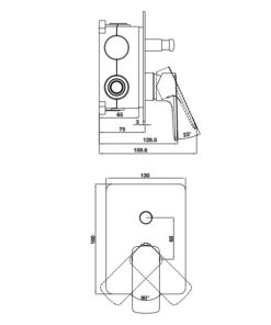 Bộ trộn âm 2 đường nước Kobe đen 589.15.037 - 6 Bộ trộn âm 2 đường nước Kobe đen 589.15.037 - 5