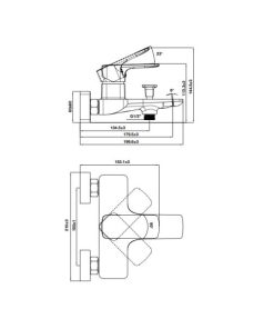 Bộ trộn nổi 2 đường nước Kobe đen HAFELE 589.15.035 - 5