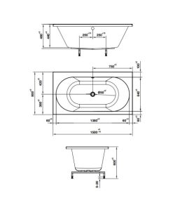 Bồn tắm âm hình bầu dục Nagoya 1500 588.79.601 - 6 Bồn tắm âm hình bầu dục Nagoya 1500 588.79.601 - 5