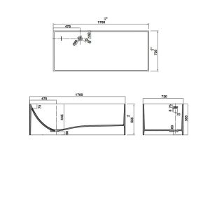 Bồn tắm đặt sàn HVN8019 588.87.612 - 5