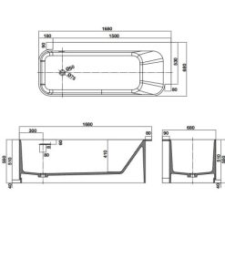 Bồn tắm đặt sàn HVN8018 588.87.610 - 6 Bồn tắm đặt sàn HVN8018 588.87.610 - 5