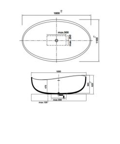 Bồn tắm đặt sàn HVN8015 588.87.600 - 5