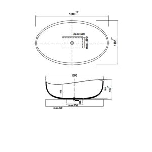 Bồn tắm đặt sàn HVN8015 588.87.600 - 5