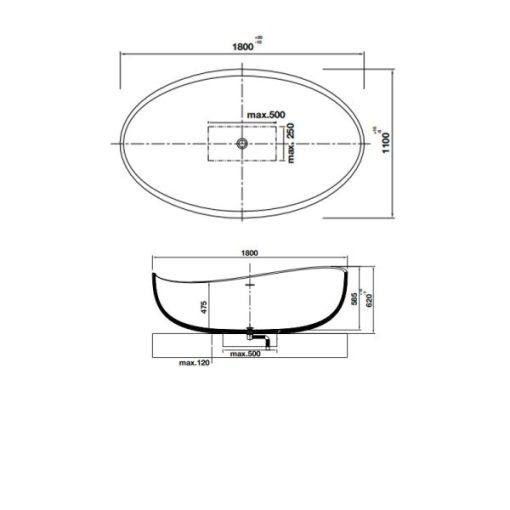 Bồn tắm đặt sàn HVN8015 588.87.600 - 3