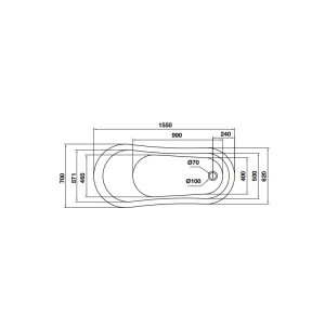 Bồn tắm độc lập Nagoya hình bầu dục 1550 588.99.631 - 5