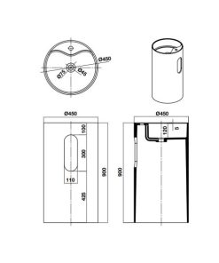 Chậu đặt sàn HVN3009 588.87.401 - 6 Chậu đặt sàn HVN3009 588.87.401 - 5