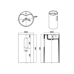 Chậu đặt sàn HVN3009 588.87.401 - 5