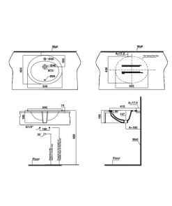 Chậu sứ vành nổi Sapporo 540 588.79.012 - 6 Chậu sứ vành nổi Sapporo 540 588.79.012 - 5