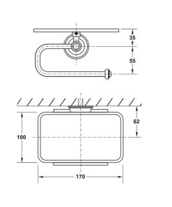 Giá treo giấy vệ sinh Kyoto có kệ 580.57.040 - 5