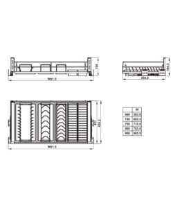 Rổ để bát đĩa KASON FLEX 900mm Hafele 549.08.888 - 10 Rổ để bát đĩa KASON FLEX 900mm Hafele 549.08.888 - 9