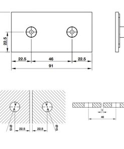 Kẹp kính-kính 180 độ BAUMA 981.77.957 - 5