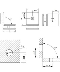 Kẹp kính-kính 90 độ BAUMA 981.77.961 - 6 Kẹp kính-kính 90 độ BAUMA 981.77.961 - 5