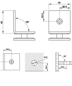 Kẹp kính-tường 90 độ BAUMA 981.77.955 - 6 Kẹp kính-tường 90 độ BAUMA 981.77.955 - 5
