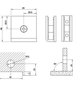 Kẹp kính-tường 90 độ BAUMA 981.77.963 - 6 Kẹp kính-tường 90 độ BAUMA 981.77.963 - 5