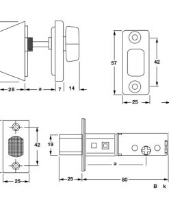 Khoá cóc 1 đầu chìa 1 đầu vặn Hafele 911.83.567 - 5