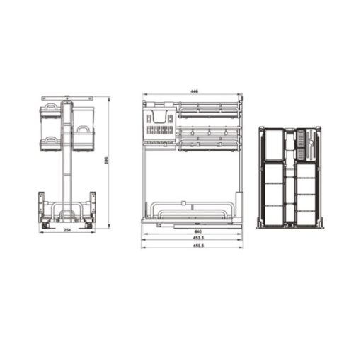 Rổ kéo để chai lọ OMERO MULTI Hafele 400mm 595.00.805 - 3