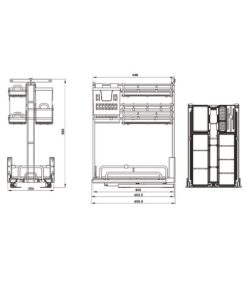 Rổ kéo để chai lọ OMERO MULTI Hafele 450mm 595.00.806 - 12 Rổ kéo để chai lọ OMERO MULTI Hafele 450mm 595.00.806 - 11