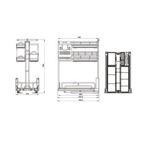 Rổ kéo để chai lọ OMERO MULTI Hafele 450mm 595.00.806 - 11