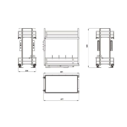 Rổ kéo để chai lọ OMERO 300 Hafele 300mm 549.20.823 - 3