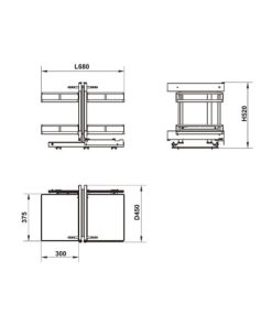 Rổ kéo góc OLLA 900mm Hafele 595.50.804 - 12 Rổ kéo góc OLLA 900mm Hafele 595.50.804 - 11