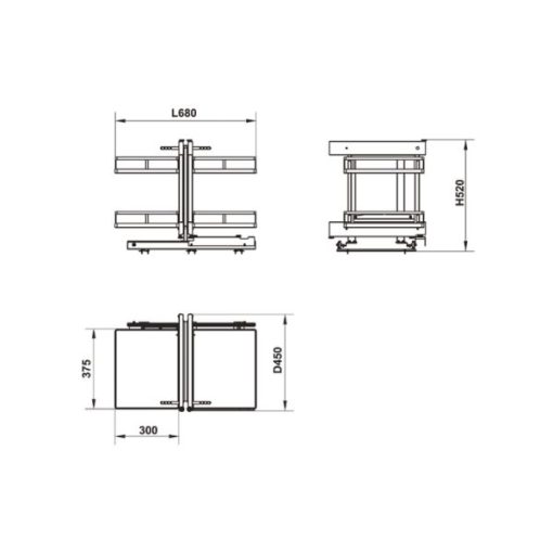 Rổ kéo góc OLLA 900mm Hafele 595.50.804 - 3