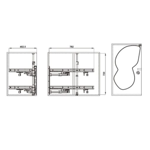 Rổ kéo góc OLLA MOVE 900mm mở trái Hafele 541.01.814 - 3