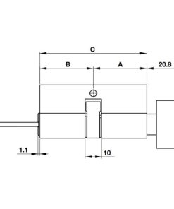 Ruột khóa Häfele 1 đầu chìa, 1 đầu vặn oval dài 66mm 916.63.621 - 5