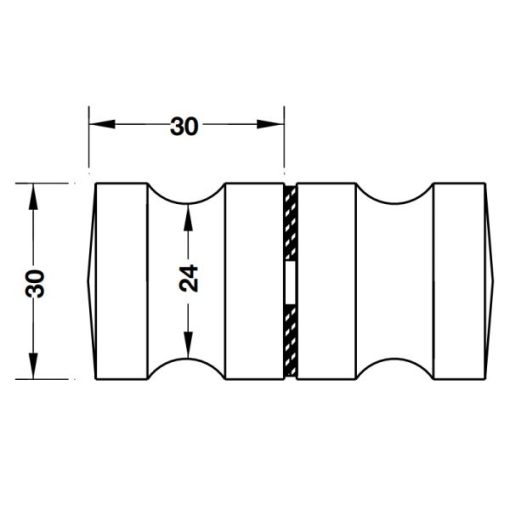 Tay nắm cho cửa kính màu Chrome bóng Hafele 981.71.122 - 3