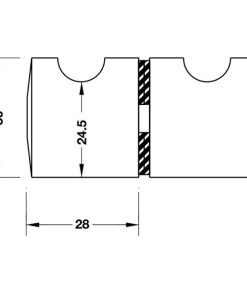 Tay nắm cho cửa kính màu Chrome bóng Hafele 981.71.152 - 6 Tay nắm cho cửa kính màu Chrome bóng Hafele 981.71.152 - 5