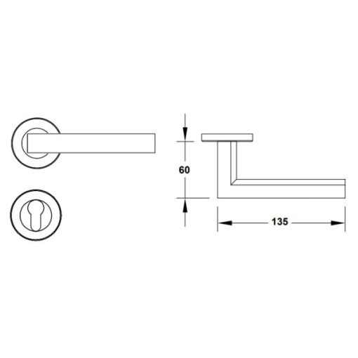 Tay nắm gạt có nắp che Inox 316 Hafele 903.99.724 - 3