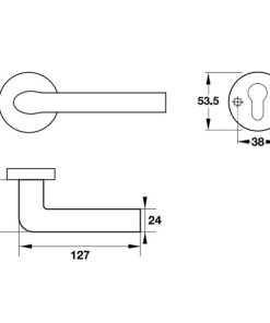 Tay nắm gạt có nắp che màu đen mờ Inox 304 Hafele 903.99.793 - 6 Tay nắm gạt có nắp che màu đen mờ Inox 304 Hafele 903.99.793 - 5