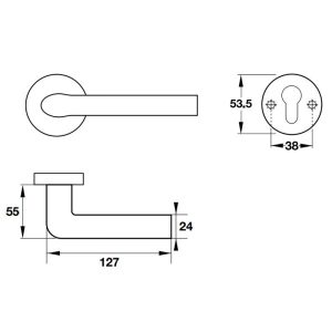 Tay nắm gạt có nắp che màu đồng rêu Inox 304 Hafele 903.99.792 - 5