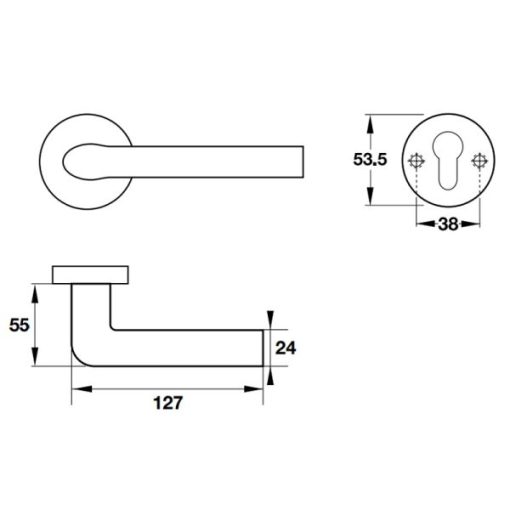 Tay nắm gạt có nắp che màu đồng rêu Inox 304 Hafele 903.99.792 - 3