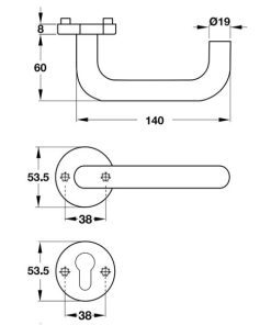 Tay nắm gạt có nắp che màu đồng rêu Inox 304 Hafele 903.99.784 - 6 Tay nắm gạt có nắp che màu đồng rêu Inox 304 Hafele 903.99.784 - 5